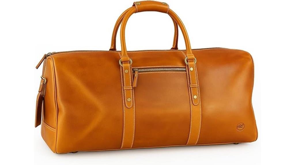 luxury leather travel duffel