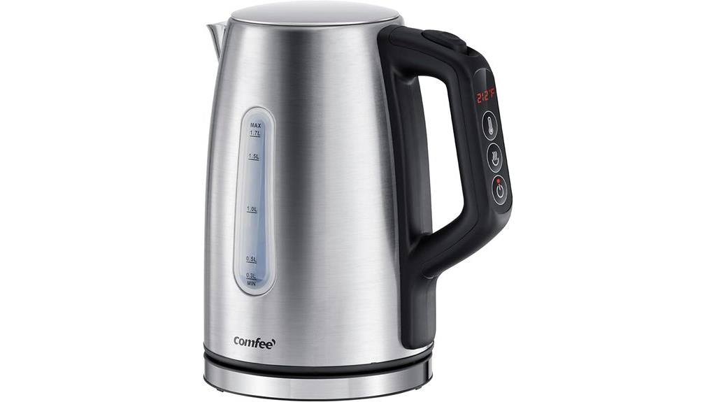 stainless steel kettle with temperature control