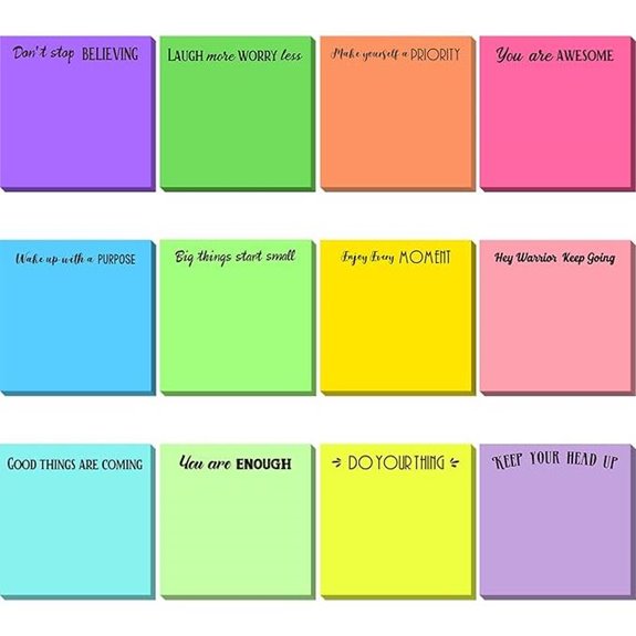 Zonon Inspirational Sticky Notes (12-Pack)