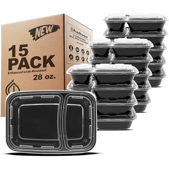 Freshware 15-Pack Meal Prep Containers with Lids