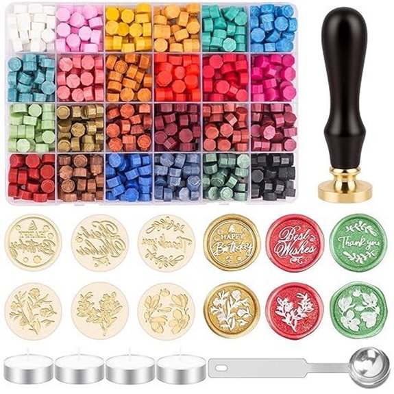 Aottom Wax Seal Kit with 24 Colors and Beads
