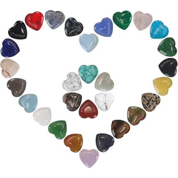 Healing Crystals 30PCS Amethyst Heart Chakra Stones