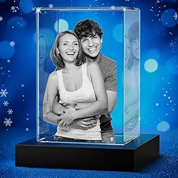3D Crystal Photo Gift for Mom Dad Couples Xmas