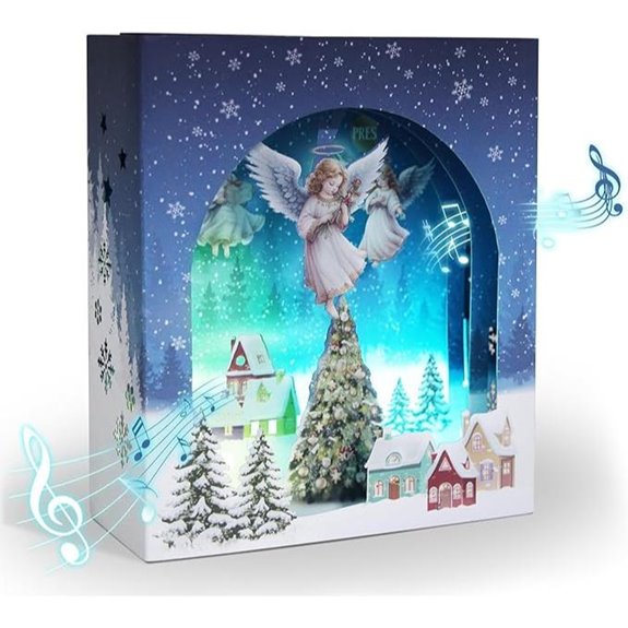 3D Musical Christmas Cards with Lights & Envelopes