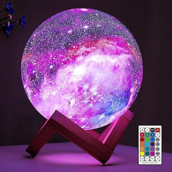 BRIGHTWORLD 3D Moon Lamp with 16 Colors and Remote