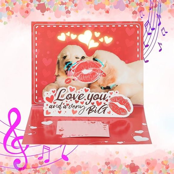 3D Musical Love Card with Puppies and Lights