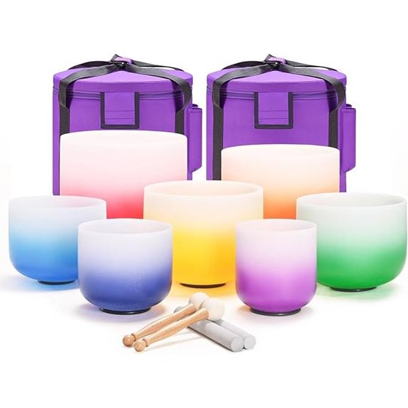 CVNC 432Hz Quartz Singing Bowls Set with Cases