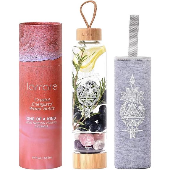 Crystal Water Bottle with Changeable Crystals