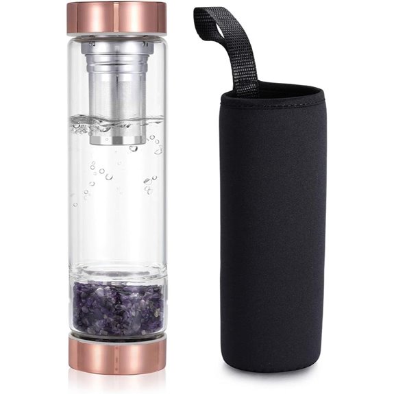 Yoption Amethyst Crystal Water Bottle with Infuser