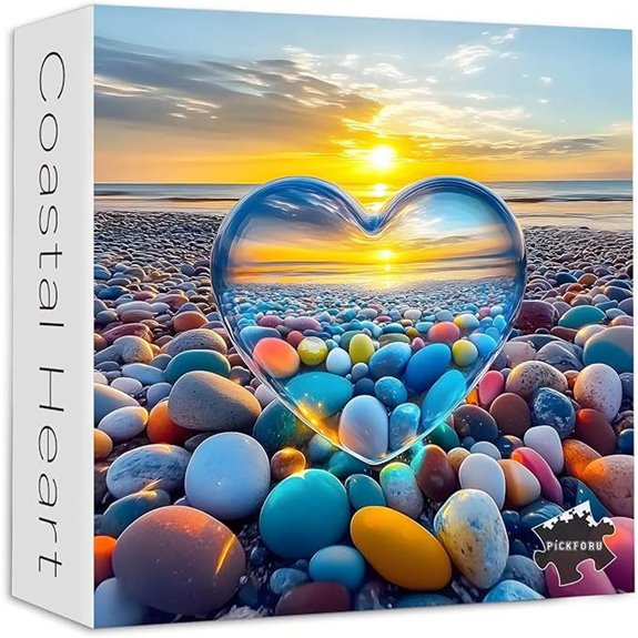 Crystal Heart 1000-Piece Beach Sunset Puzzle