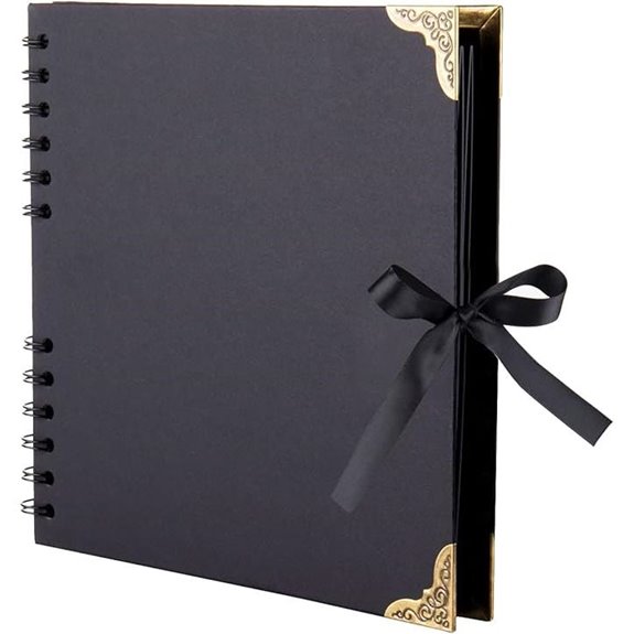 8x8 Inch Scrapbook Album with 60 Pages in Black