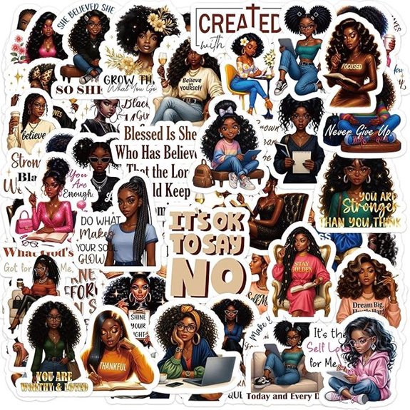 Black Girl Affirmation Stickers for Journals and Vision Boards