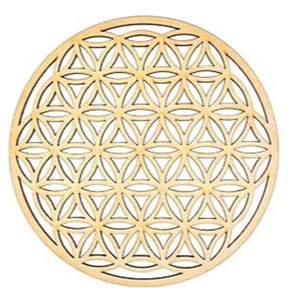 BODHIS 12 Flower of Life Wooden Crystal Grid