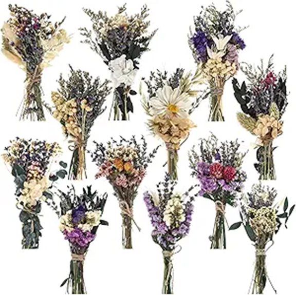Layhit 12 Pack Boho Dried Flower Bouquets