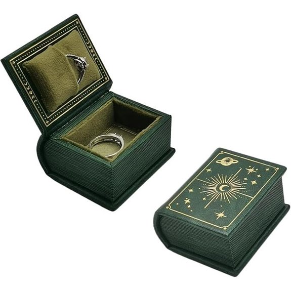 Book-Shaped Ring Box with Magnetic Closure