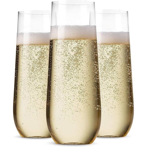 Munfix 48 Pack Disposable Clear Plastic Champagne Flutes