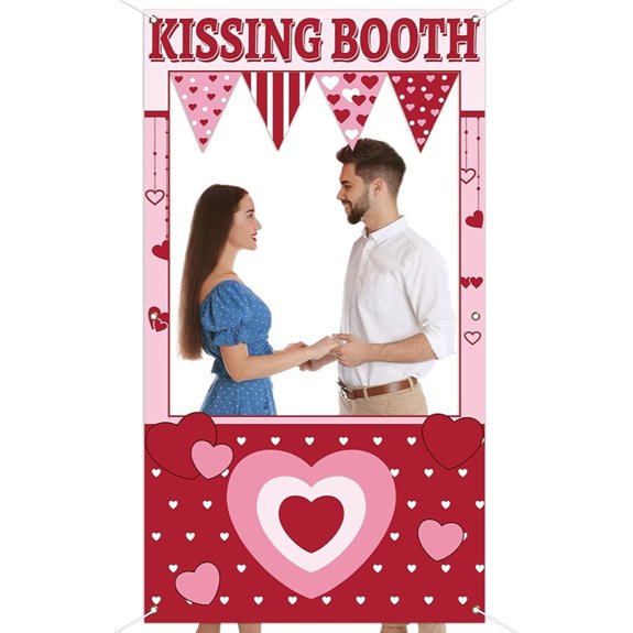 Valentine's Day Photo Booth Props & Love Heart Banner