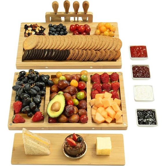 Charcuterie Board Set with Knives Slates Bowls
