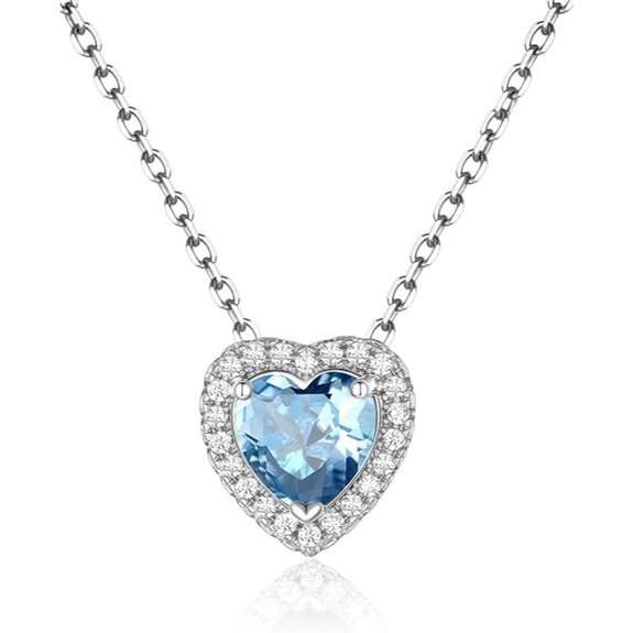 FindChic Heart Birthstone Necklace for Women & Girls