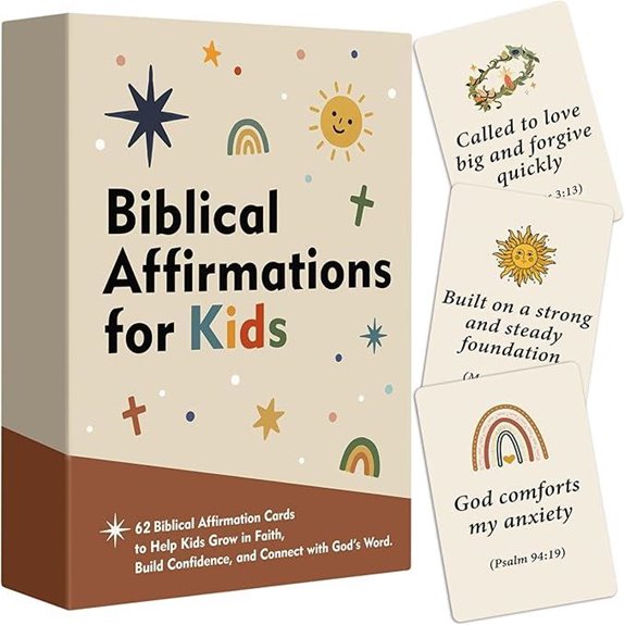 Biblical Affirmation Cards for Kids 62 Scripture Set