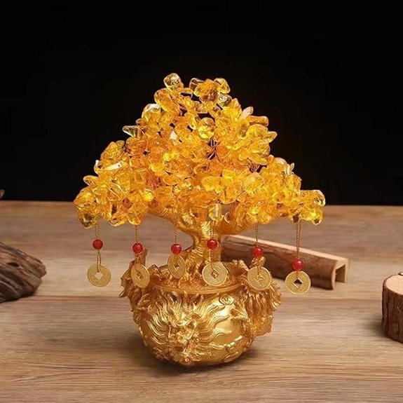 Baekz Citrine Crystal Bonsai Money Tree Decor