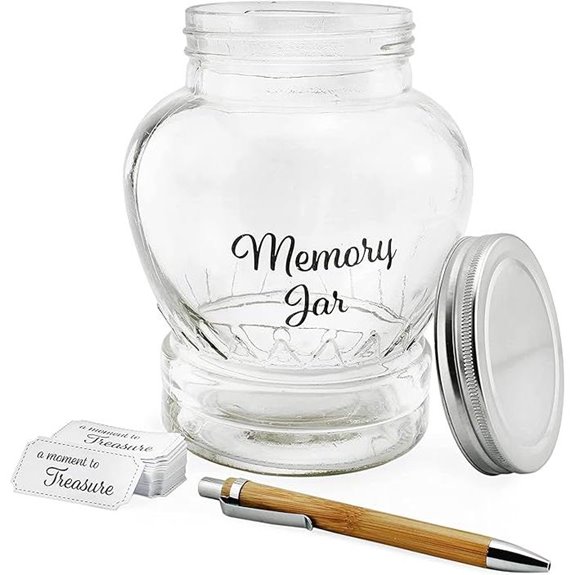 Darware Clear Glass Memory Jar with Write-On Tickets