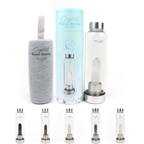 Myga Clear Quartz Crystal Water Bottle