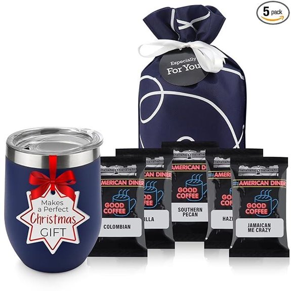 Coffee Lovers Gift Basket with Insulated Cup and Coffee Samplers