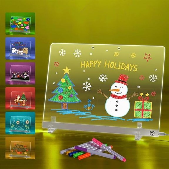 LED Doodle Glow Note Board with Colors and Pens