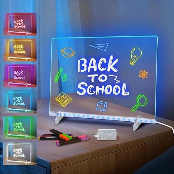 LED Note Board with 7 Colors and Markers