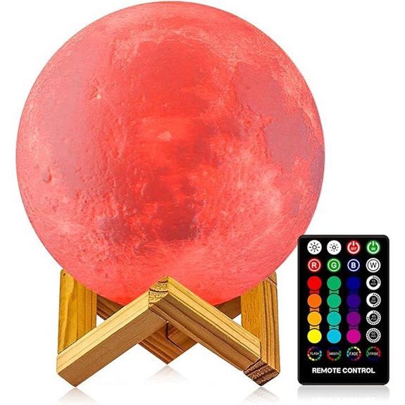 LOGROTATE 16-Color Moon Lamp with Stand and Remote