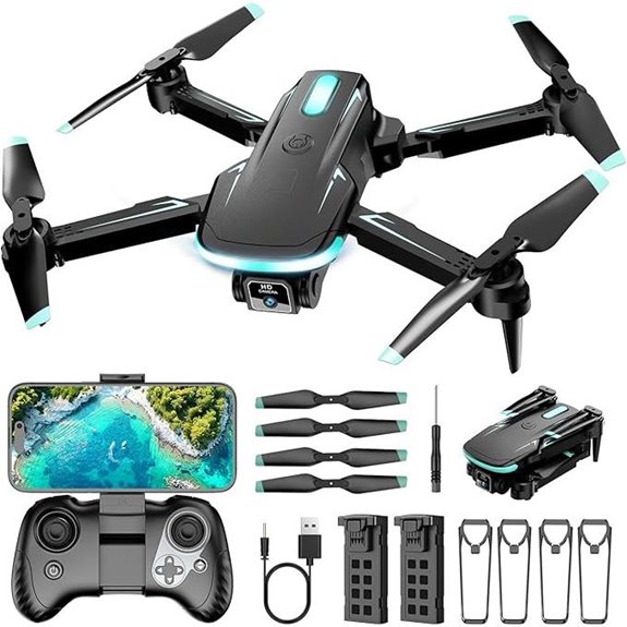 Mini Foldable Drone with Camera 2 Batteries Carrying Case