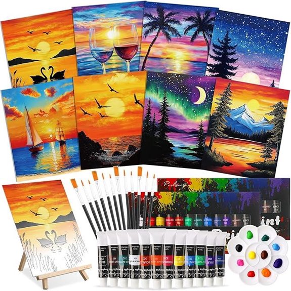 Cholemy 36-Piece Paint and Sip Kit for Adults