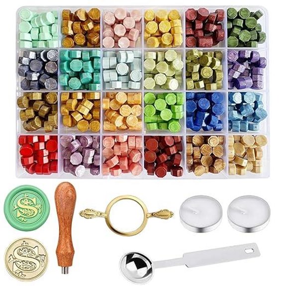 Wax Seal Stamp Kit with 24 Colors and Accessories