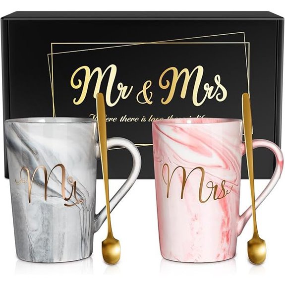 Linkax Mr & Mrs Coffee Mug Couple Gift