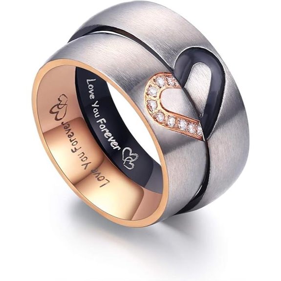 LAVUMO Couple Promise Rings Set with Box