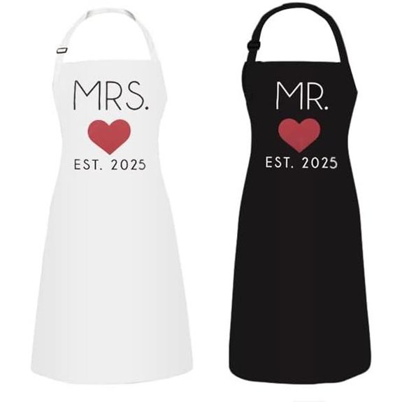 GSM Couples Kitchen Aprons (2-Pack) for Newlyweds