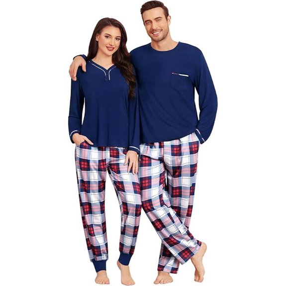 SWOMOG Couples Pajama Set with Pockets