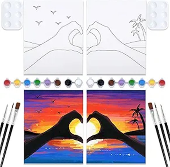 VOCHIC Couples Sip and Paint Canvas Art Set