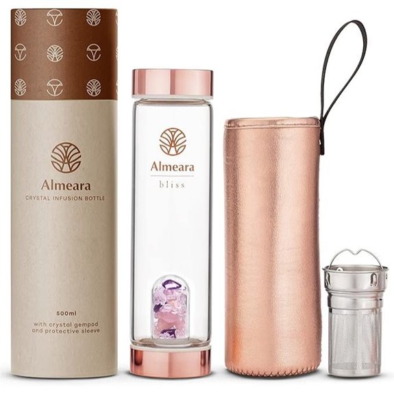 Almeara Crystal Water Bottle with Gemstones