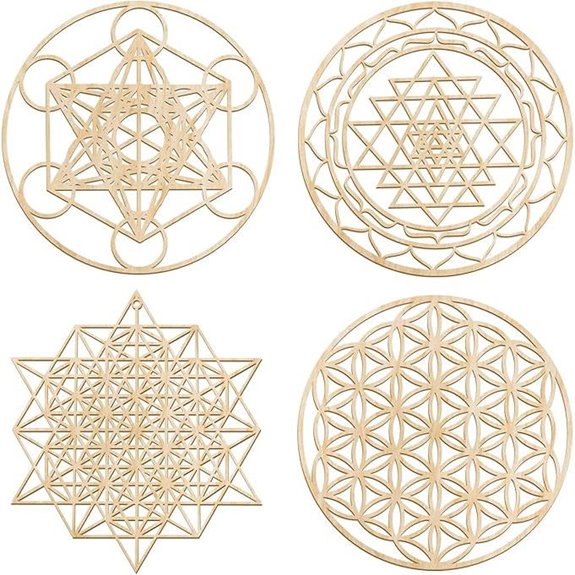 Leinuosen 4-Piece Crystal Grid Wall Art Set