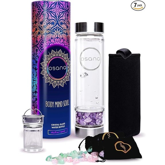 OSANA Crystal Water Bottle with Healing Crystals