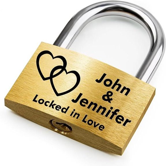 Personalized Love Lock for Bridge with Keys and Velvet Bag