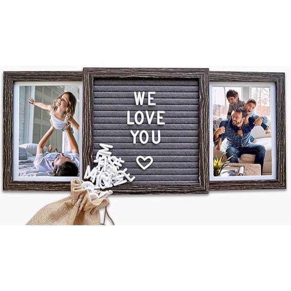 Personalized Brown Photo Frame with Felt Letter Board