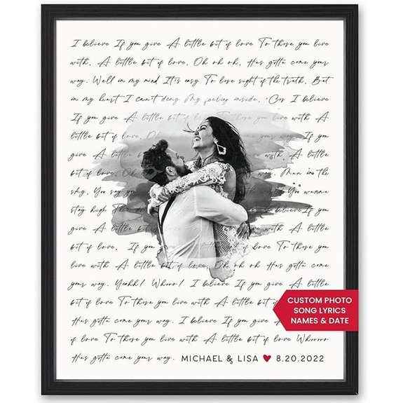 Personalized Song Lyrics Wall Art for Couples