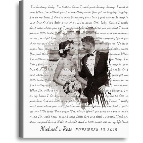 Personalized Song Lyric Canvas Wall Decor