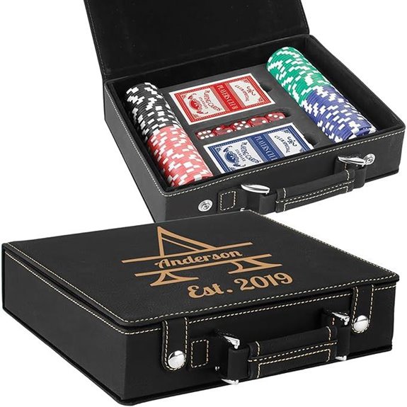 Personalized Poker Set with Chips Case Cards Dice