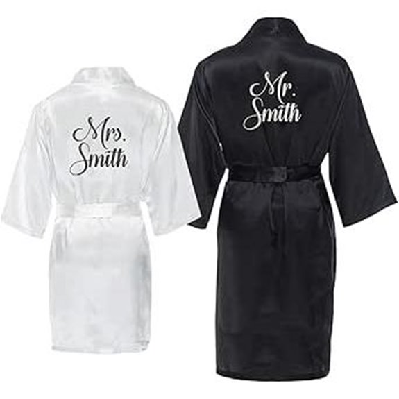 Personalized Couple Satin Wedding Robes Set