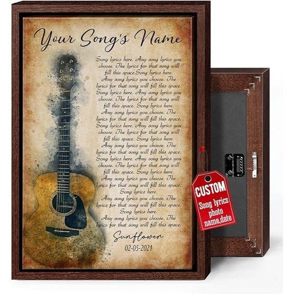 Personalized Canvas Wall Art with Custom Song Lyrics
