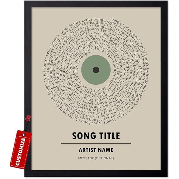 Personalized Music Print with Custom Song Lyrics